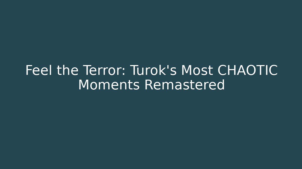 Feel the Terror: Turok's Most CHAOTIC Moments Remastered