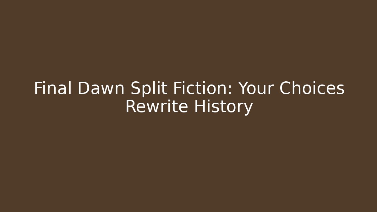 Final Dawn Split Fiction: Your Choices Rewrite History