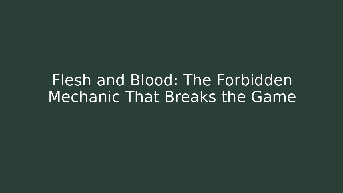 Flesh and Blood: The Forbidden Mechanic That Breaks the Game
