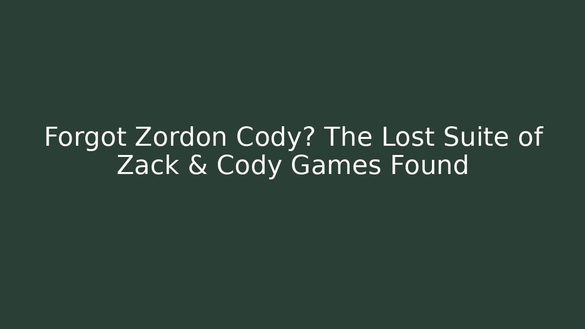 Forgot Zordon Cody? The Lost Suite of Zack & Cody Games Found