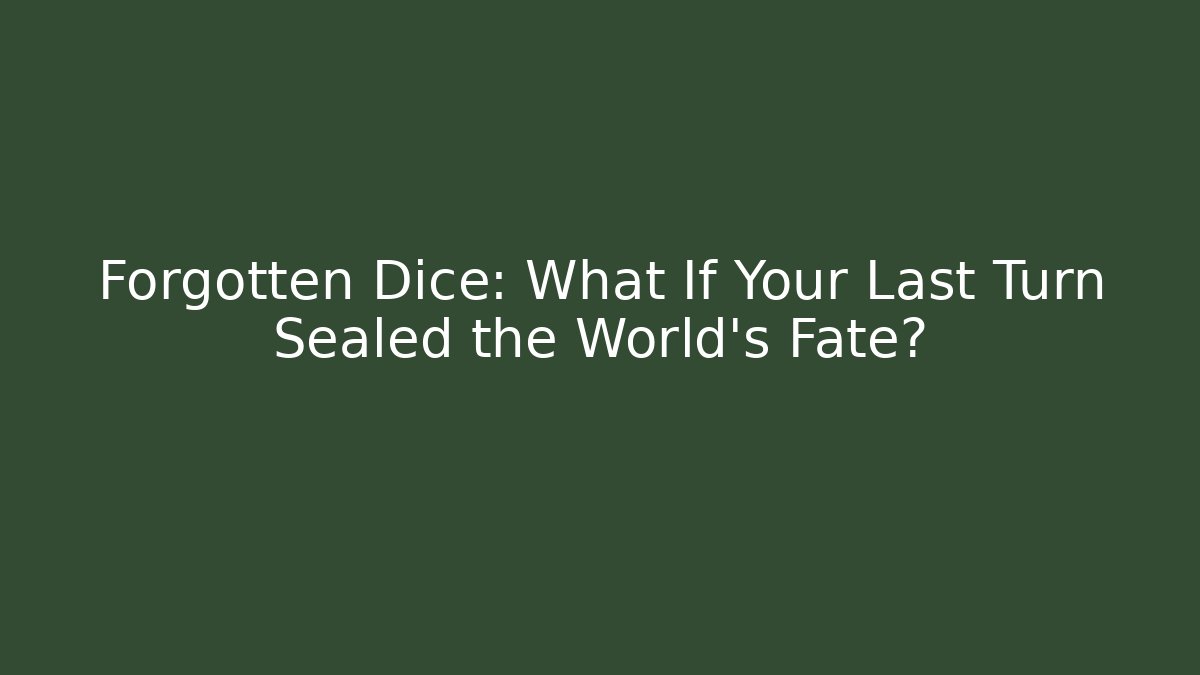 Forgotten Dice: What If Your Last Turn Sealed the World's Fate?