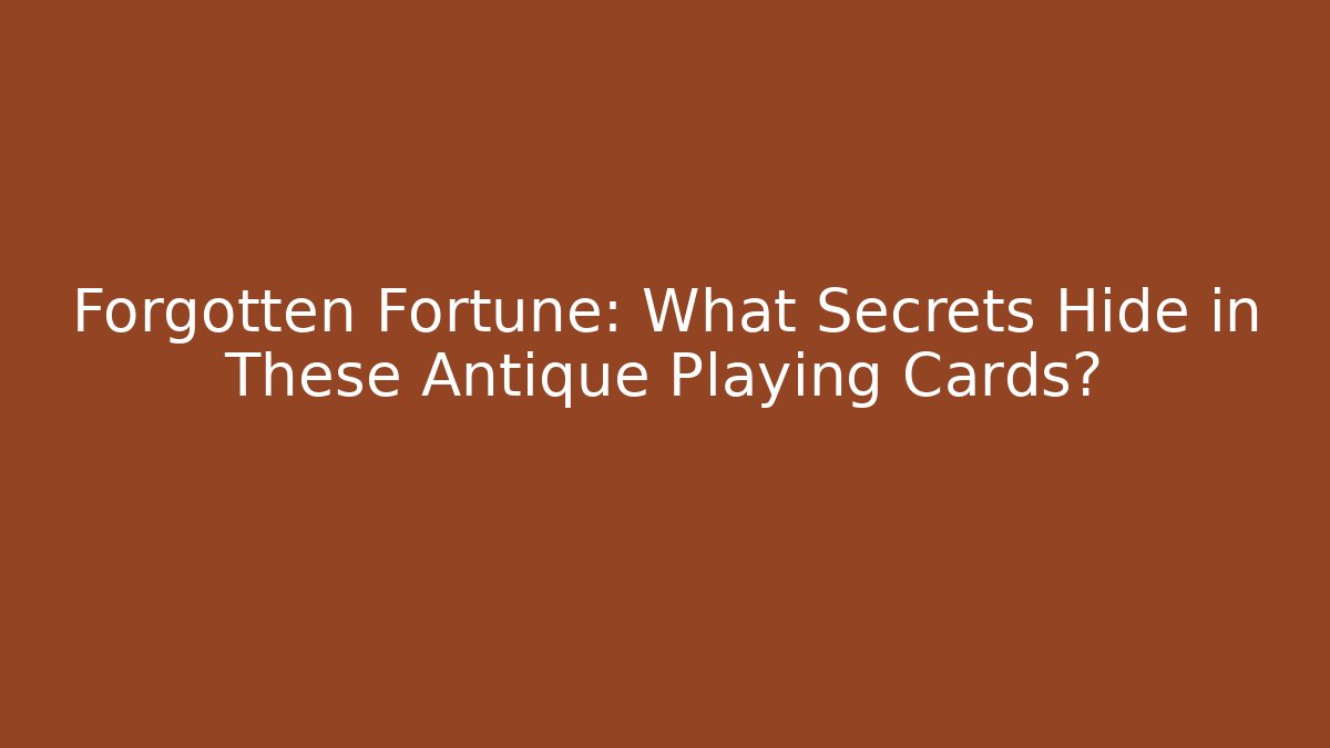 Forgotten Fortune: What Secrets Hide in These Antique Playing Cards? - Vintage E-Juice