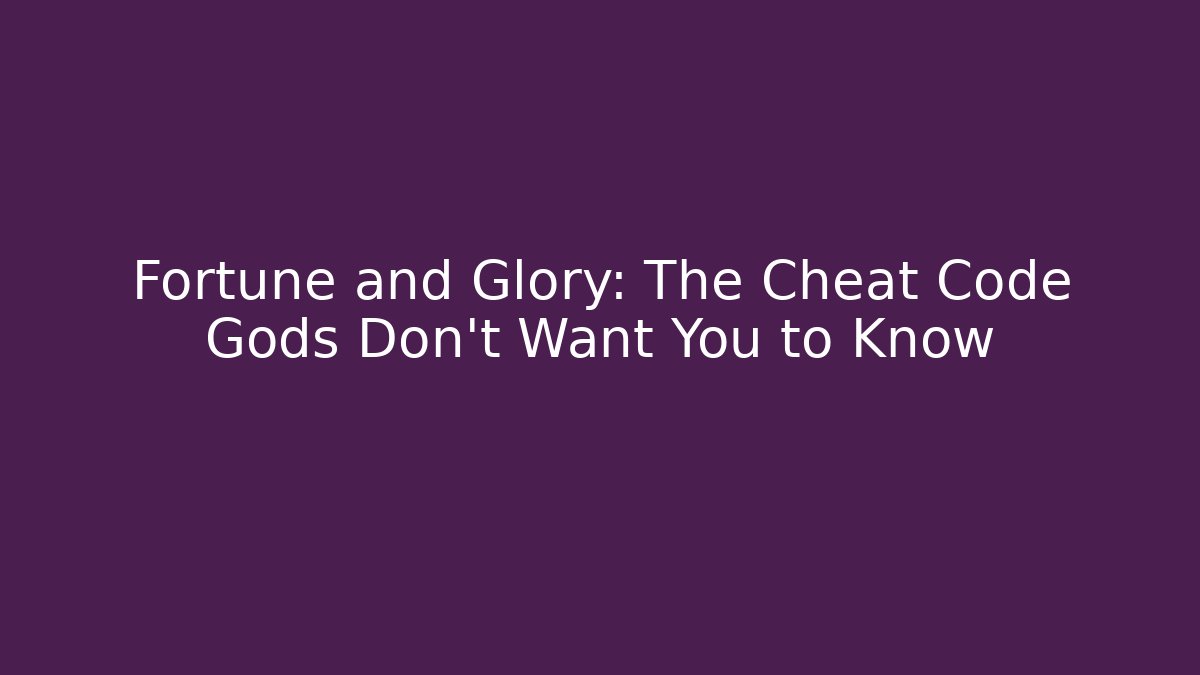 Fortune and Glory: The Cheat Code Gods Don't Want You to Know - Vintage E-Juice