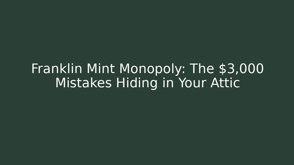 Franklin Mint Monopoly: The $3,000 Mistakes Hiding in Your Attic