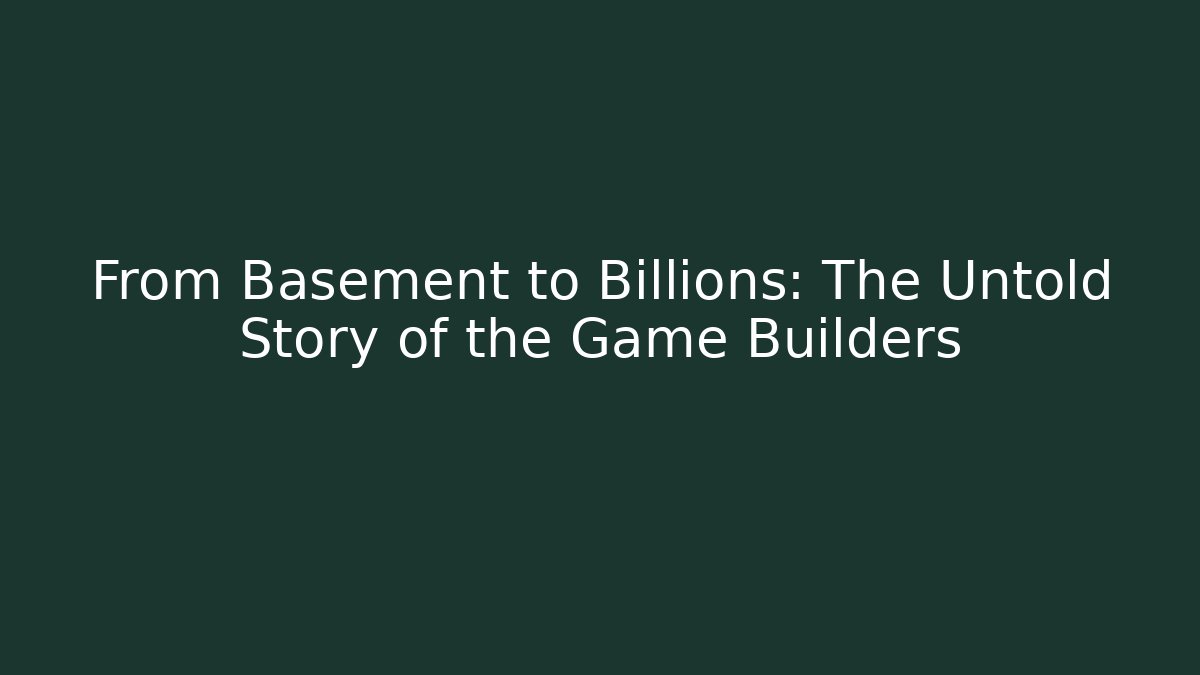 From Basement to Billions: The Untold Story of the Game Builders