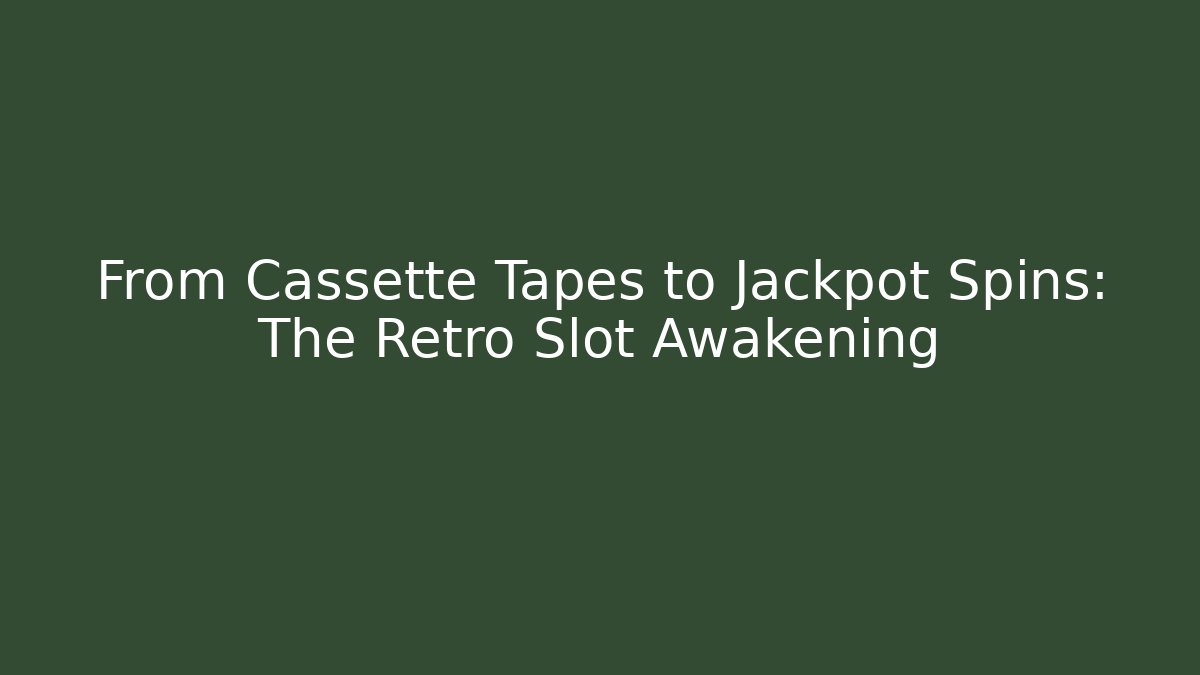 From Cassette Tapes to Jackpot Spins: The Retro Slot Awakening