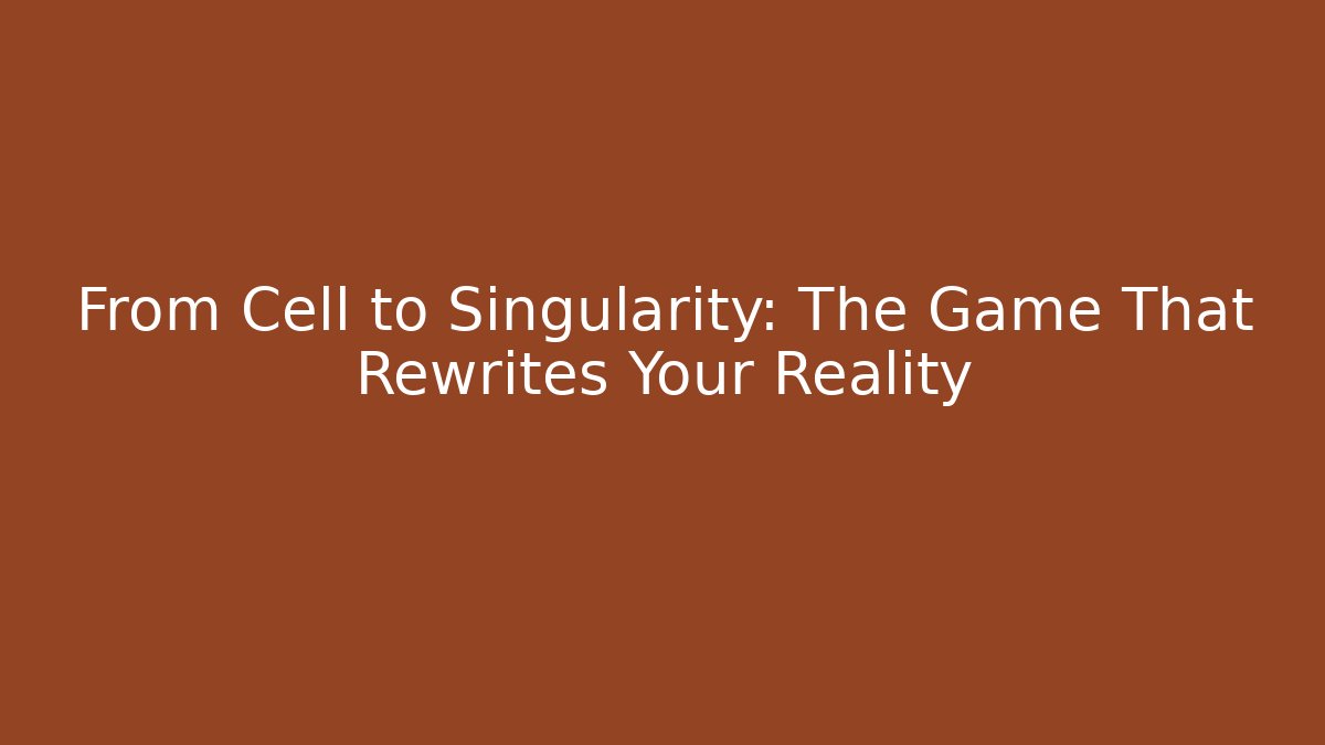 From Cell to Singularity: The Game That Rewrites Your Reality - Vintage E-Juice
