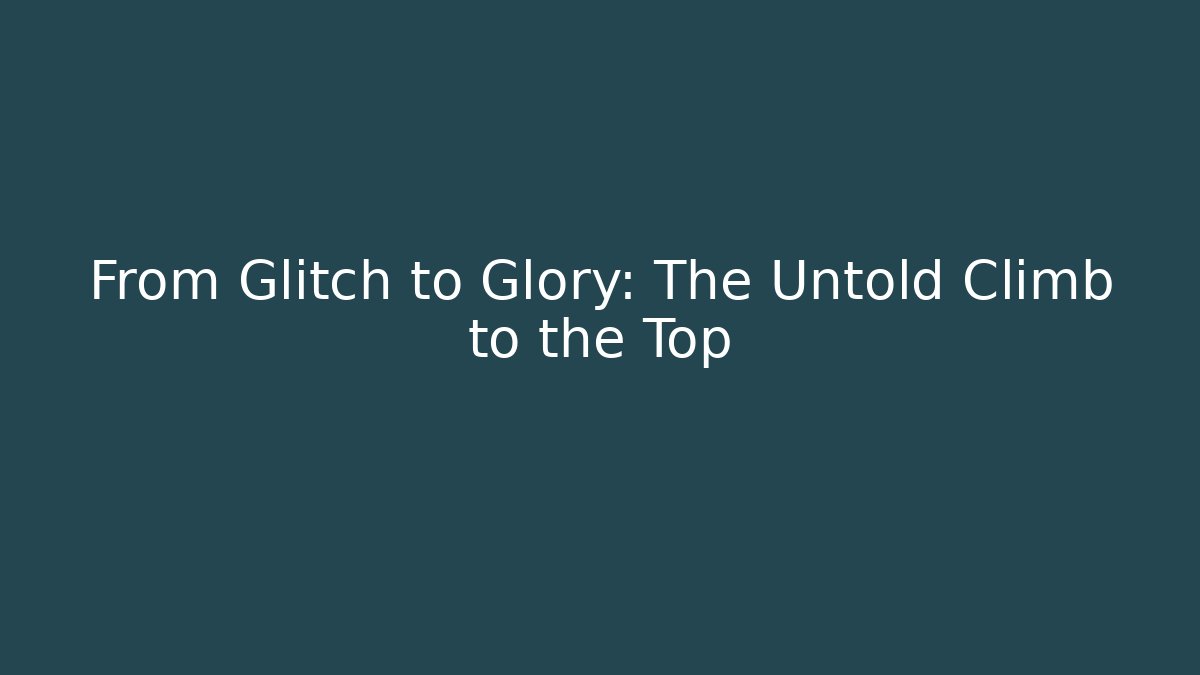 From Glitch to Glory: The Untold Climb to the Top