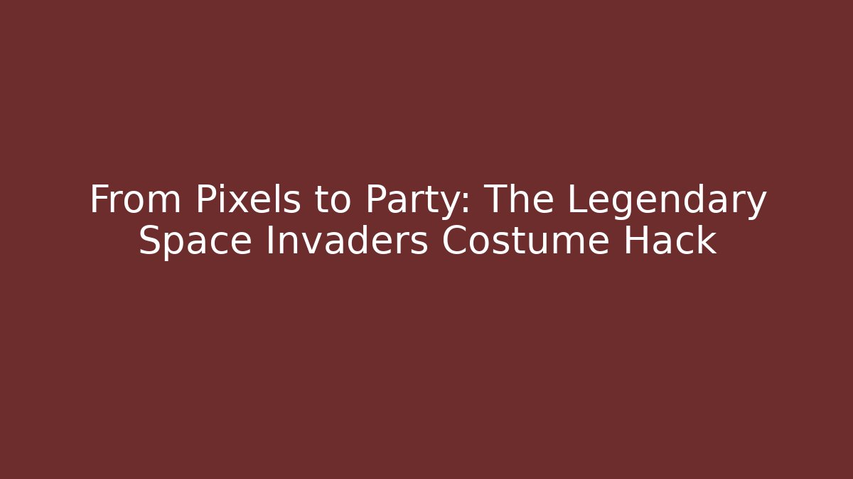 From Pixels to Party: The Legendary Space Invaders Costume Hack