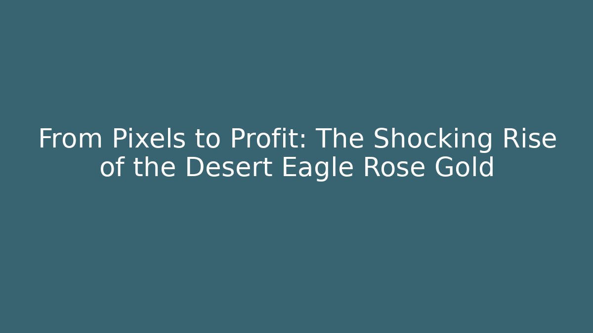 From Pixels to Profit: The Shocking Rise of the Desert Eagle Rose Gold - Vintage E-Juice