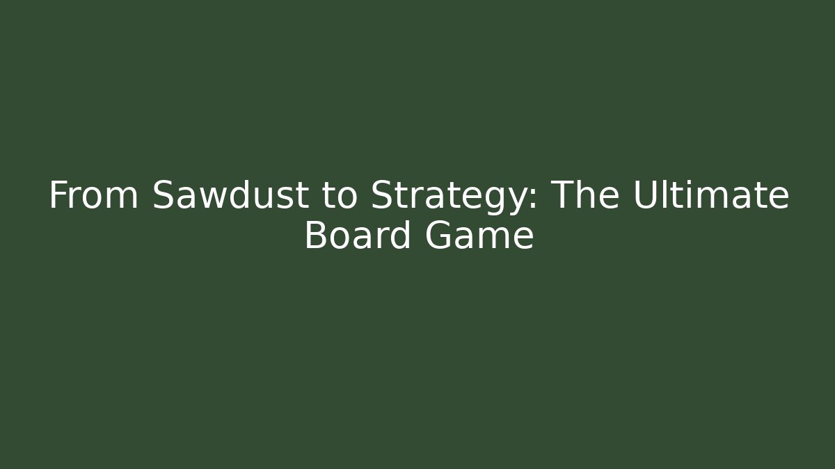 From Sawdust to Strategy: The Ultimate Board Game