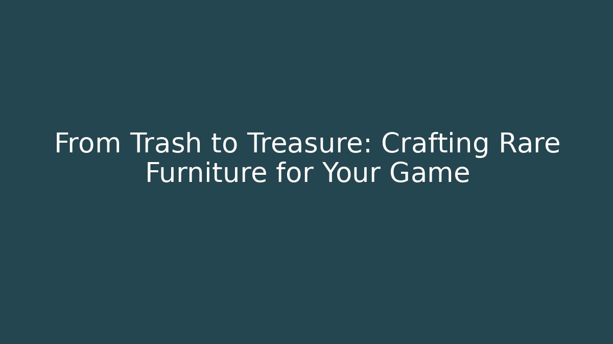 From Trash to Treasure: Crafting Rare Furniture for Your Game