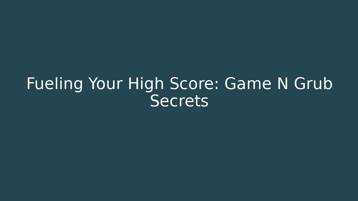 Fueling Your High Score: Game N Grub Secrets - Vintage E-Juice
