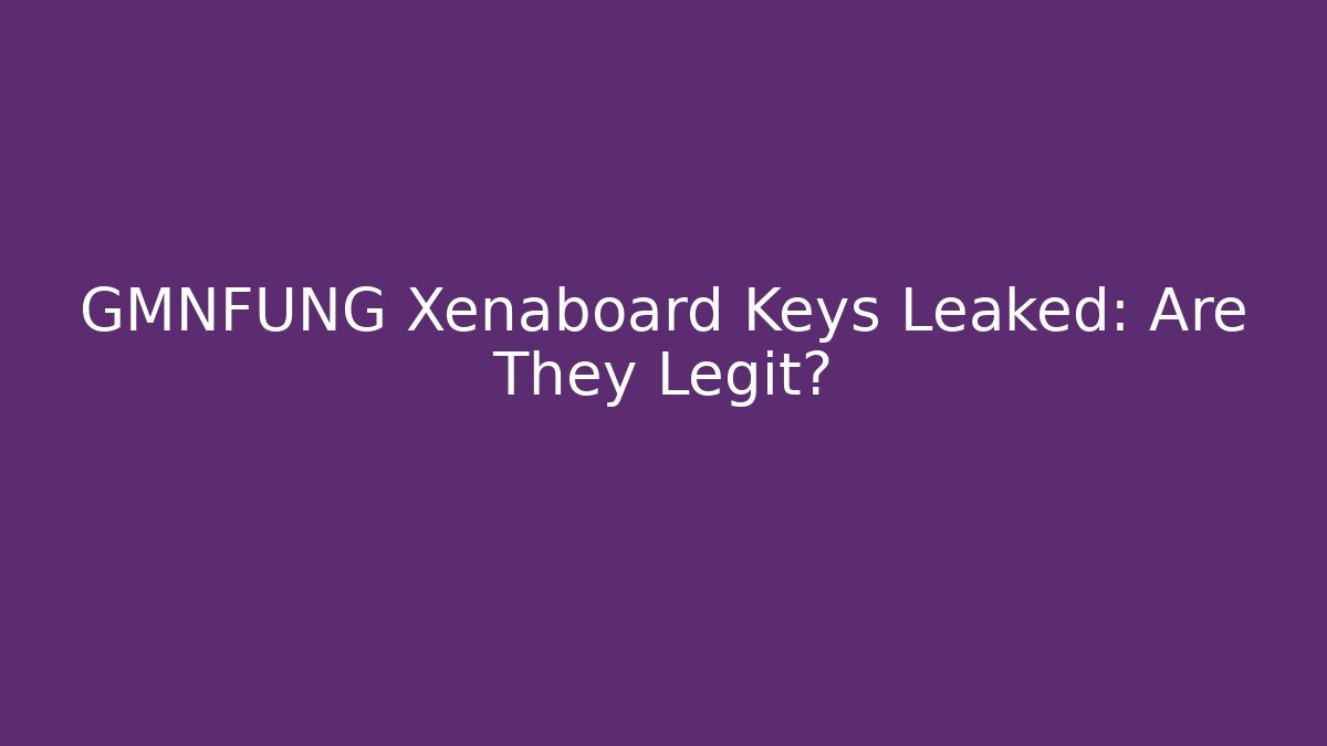 GMNFUNG Xenaboard Keys Leaked: Are They Legit?