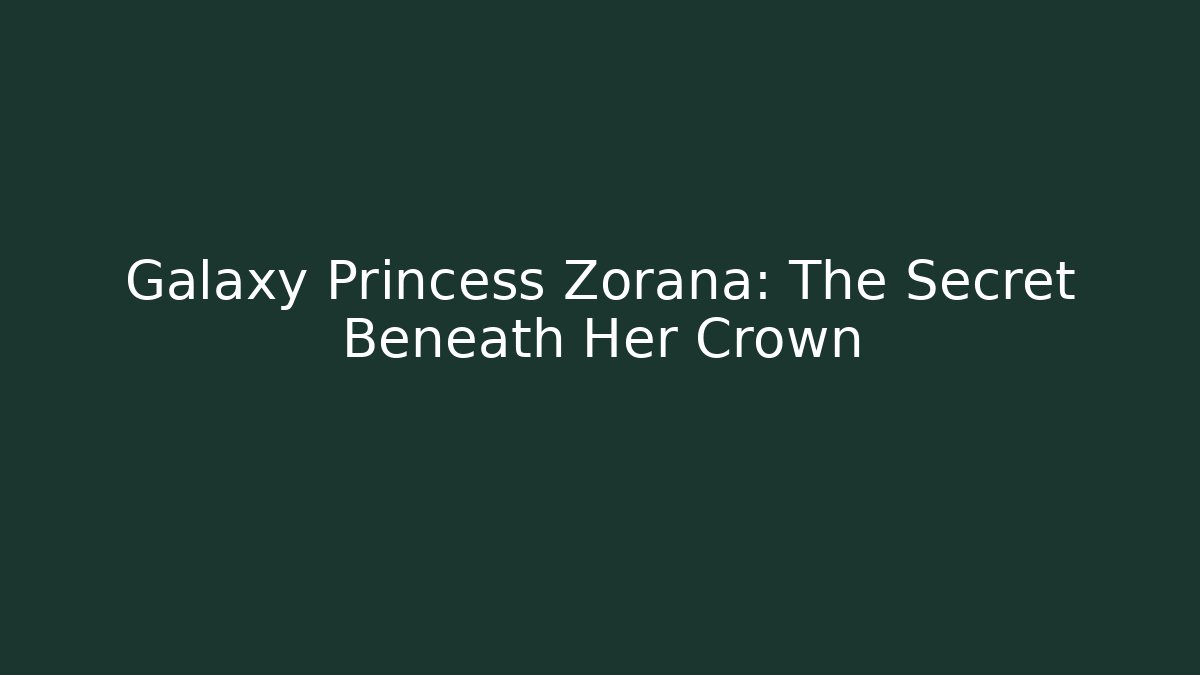 Galaxy Princess Zorana: The Secret Beneath Her Crown