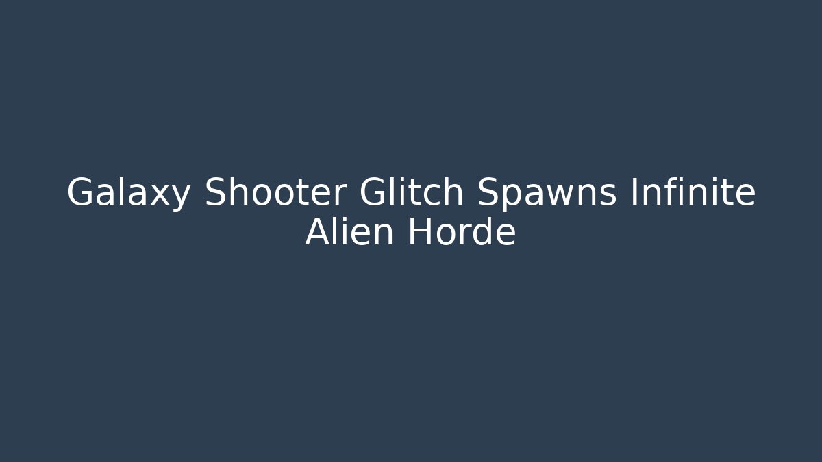 Galaxy Shooter Glitch Spawns Infinite Alien Horde - Vintage E-Juice