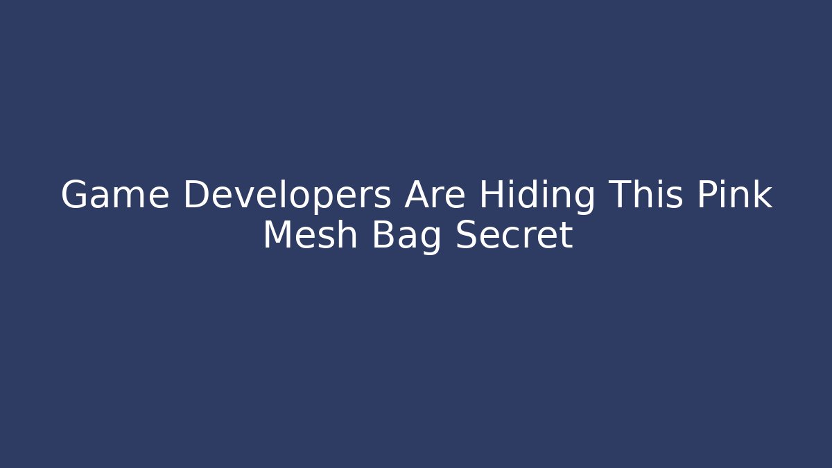Game Developers Are Hiding This Pink Mesh Bag Secret