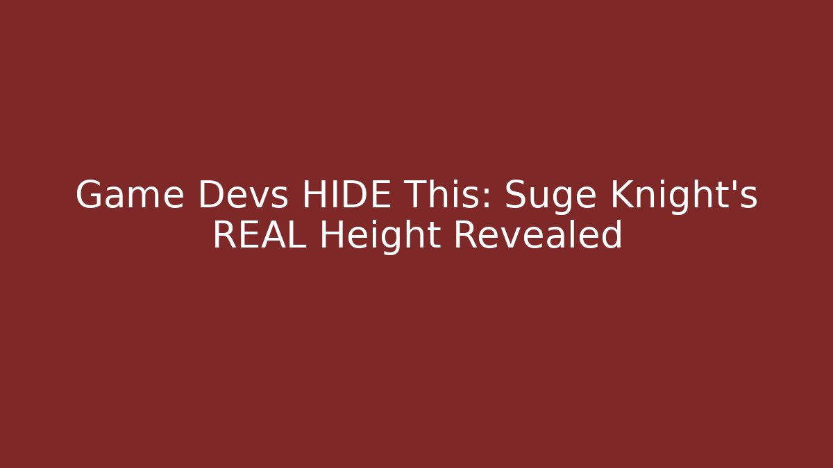 Game Devs HIDE This: Suge Knight’s REAL Height Revealed - Vintage E-Juice