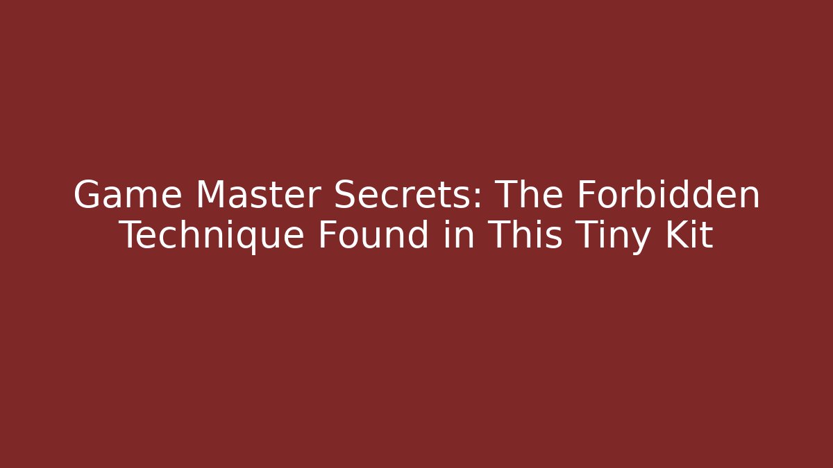 Game Master Secrets: The Forbidden Technique Found in This Tiny Kit - Vintage E-Juice