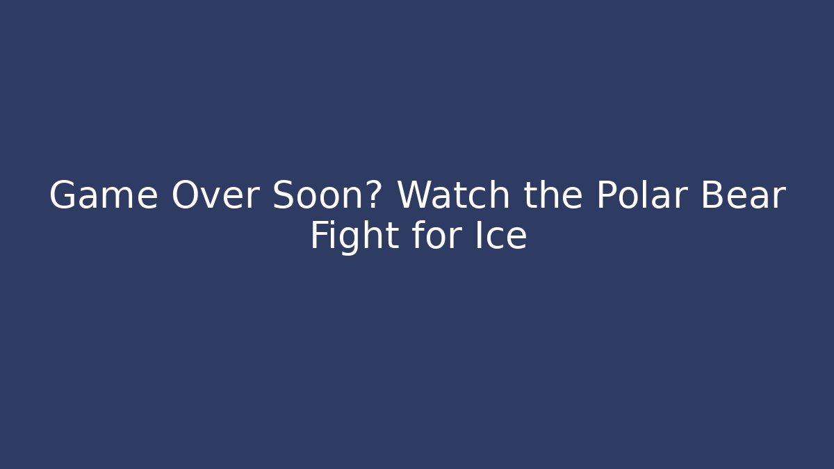 Game Over Soon? Watch the Polar Bear Fight for Ice