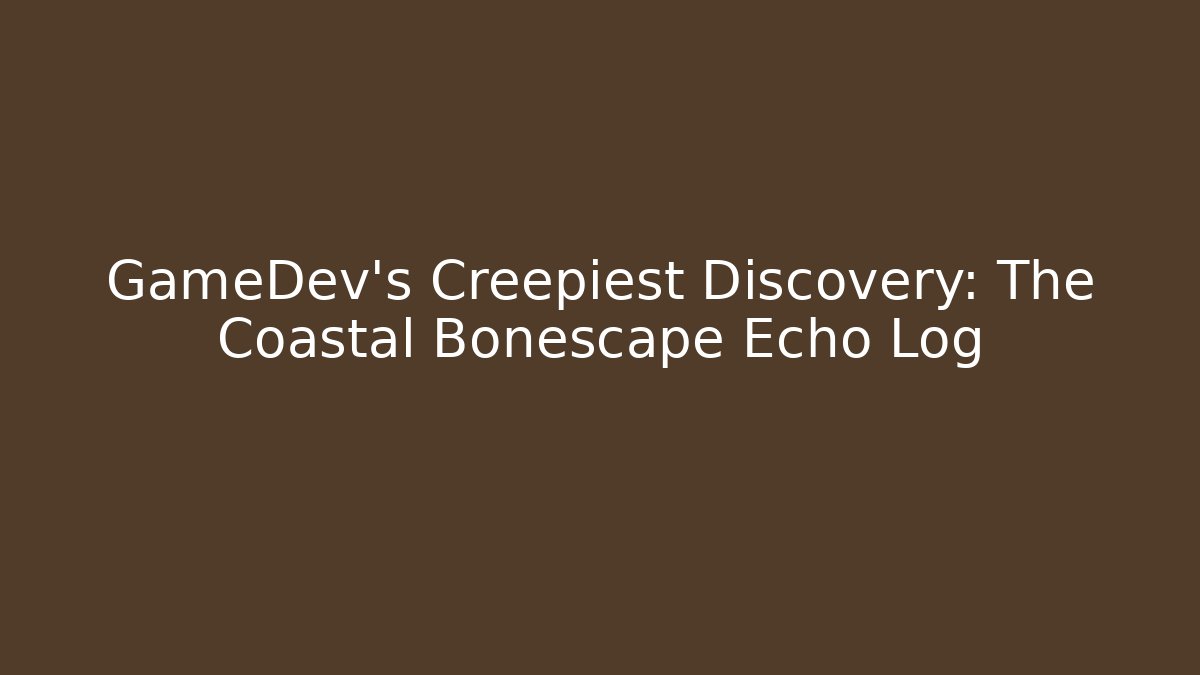 GameDev's Creepiest Discovery: The Coastal Bonescape Echo Log