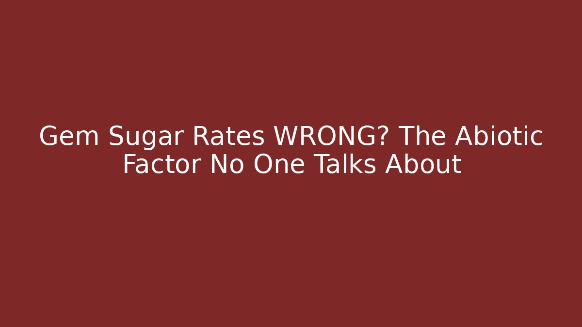 Gem Sugar Rates WRONG? The Abiotic Factor No One Talks About - Vintage E-Juice