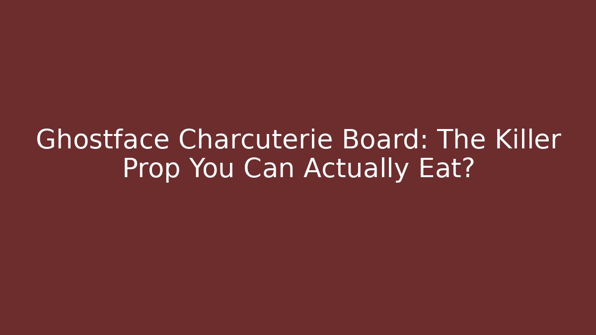 Ghostface Charcuterie Board: The Killer Prop You Can Actually Eat?