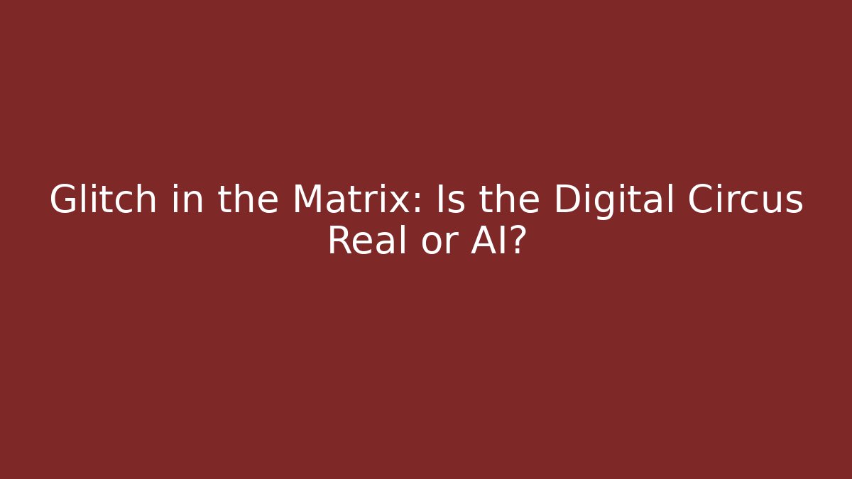 Glitch in the Matrix: Is the Digital Circus Real or AI?