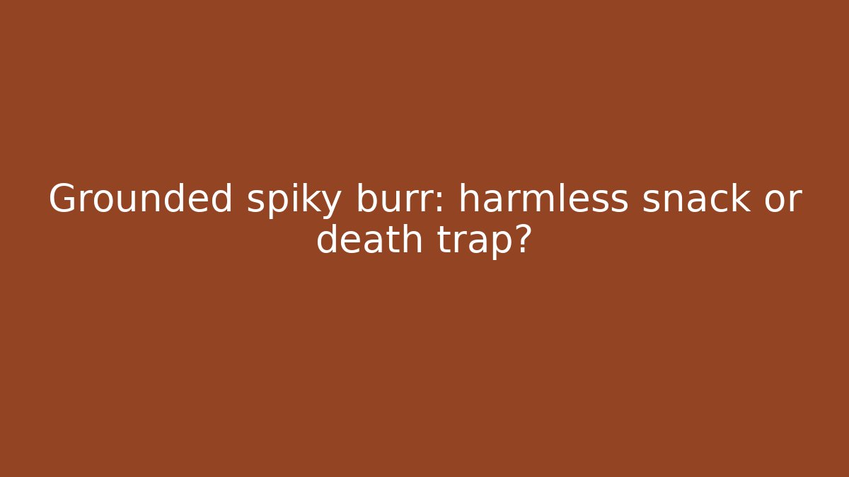 Grounded spiky burr: harmless snack or death trap? - Vintage E-Juice