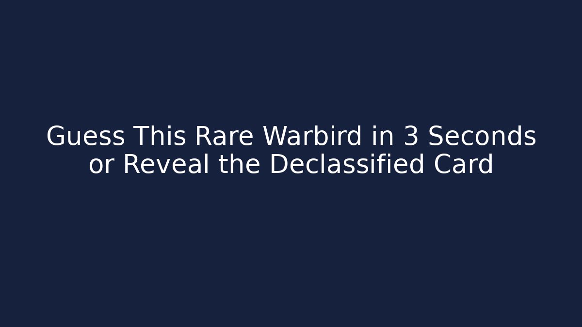 Guess This Rare Warbird in 3 Seconds or Reveal the Declassified Card