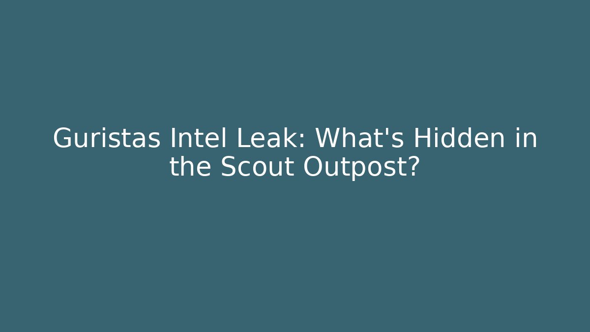 Guristas Intel Leak: What's Hidden in the Scout Outpost?