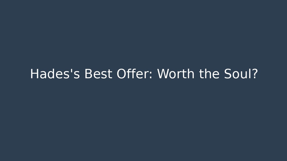 Hades's Best Offer: Worth the Soul? - Vintage E-Juice