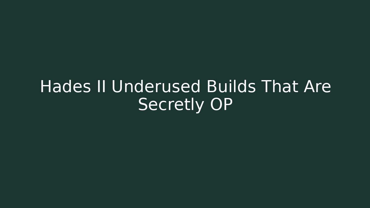 Hades II Underused Builds That Are Secretly OP