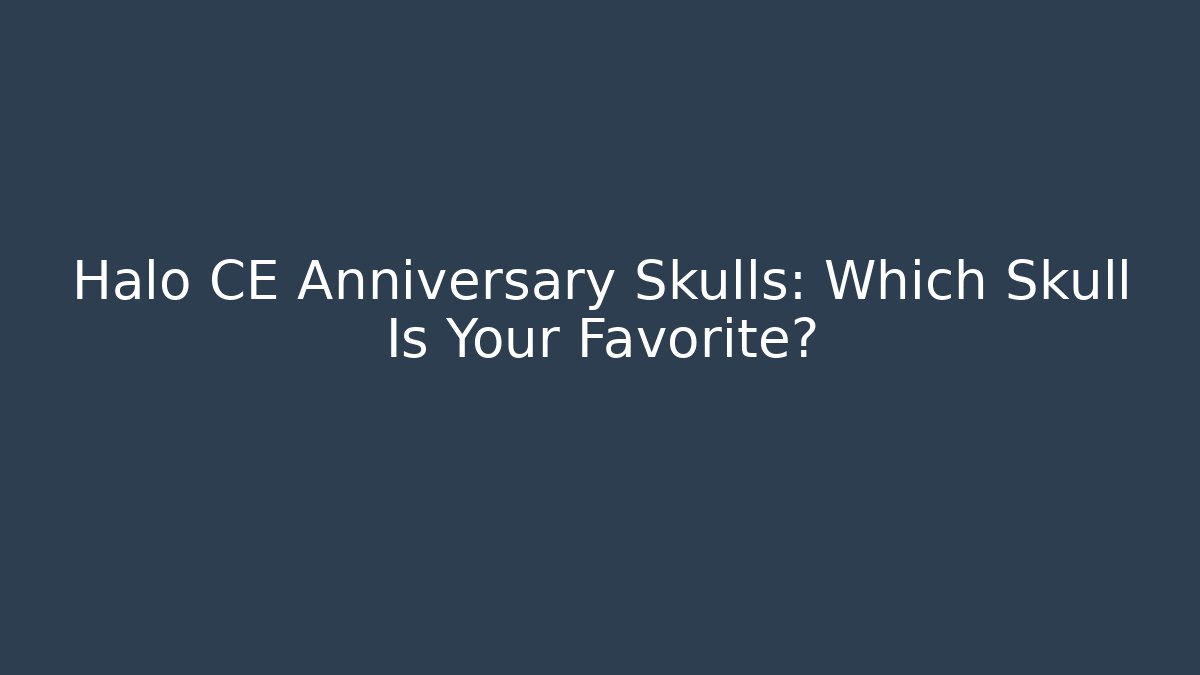 Halo CE Anniversary Skulls: Which Skull Is Your Favorite?