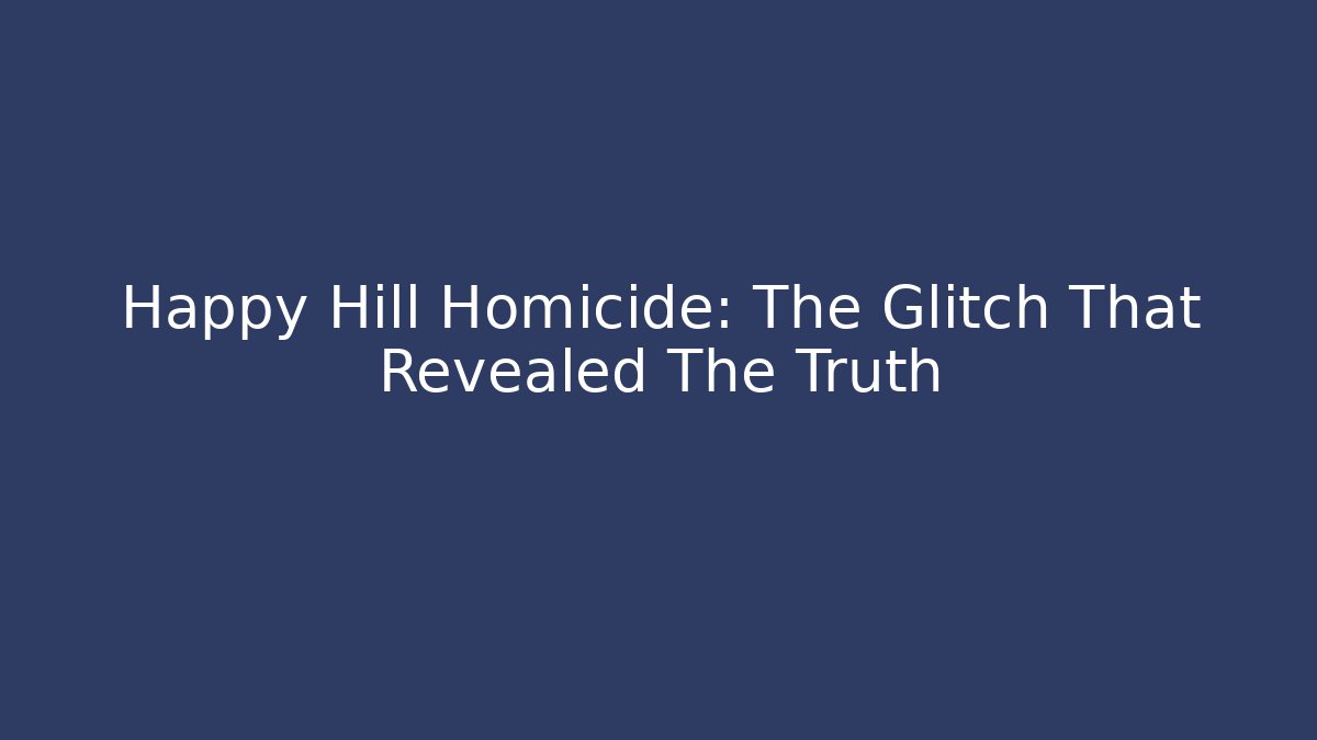 Happy Hill Homicide: The Glitch That Revealed The Truth