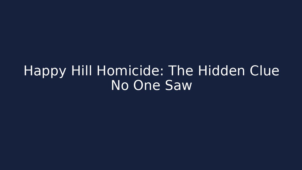 Happy Hill Homicide: The Hidden Clue No One Saw