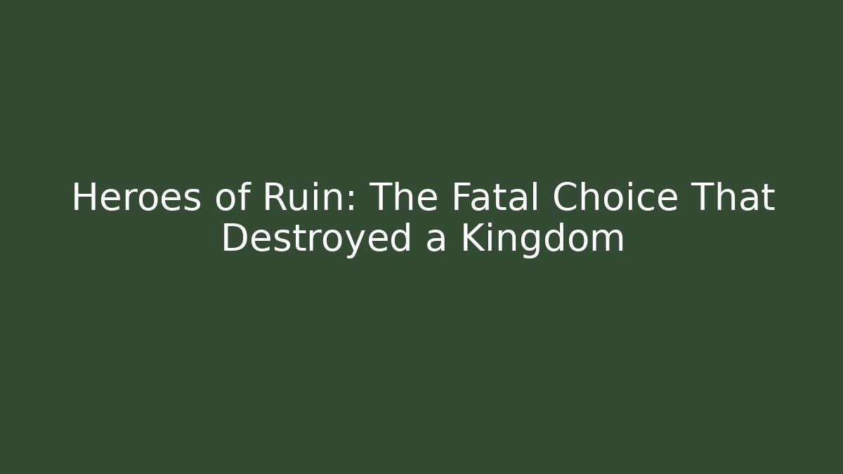Heroes of Ruin: The Fatal Choice That Destroyed a Kingdom