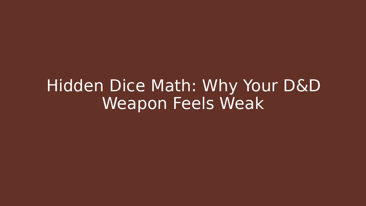 Hidden Dice Math: Why Your D&D Weapon Feels Weak