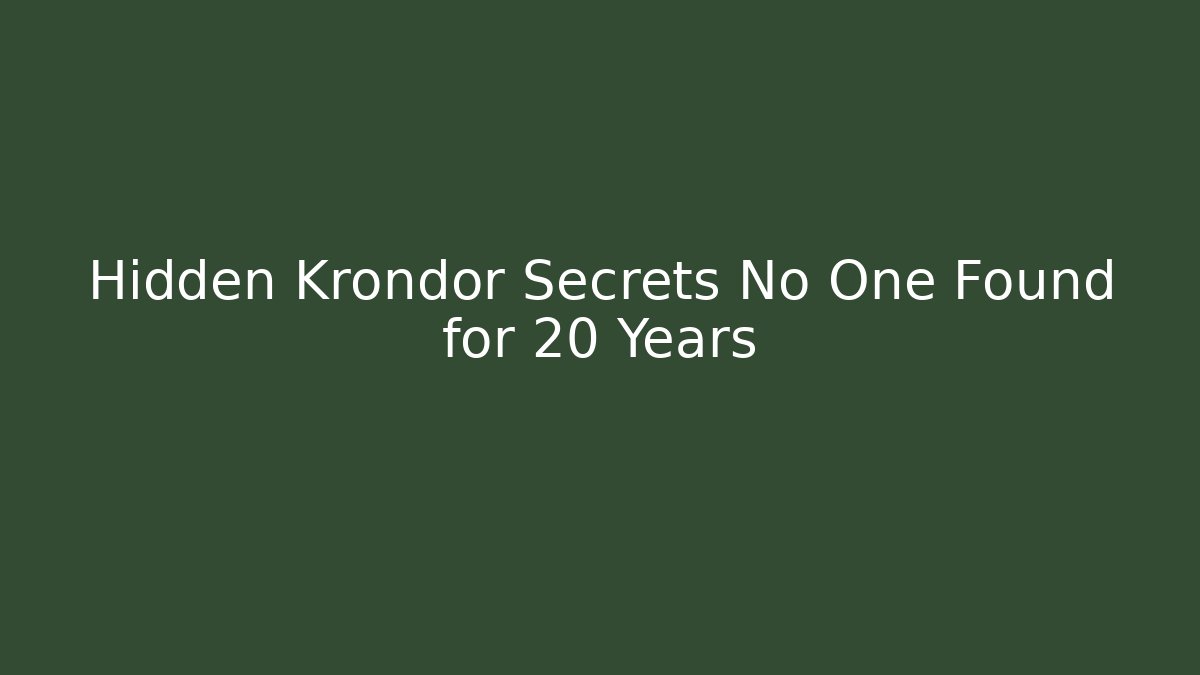Hidden Krondor Secrets No One Found for 20 Years