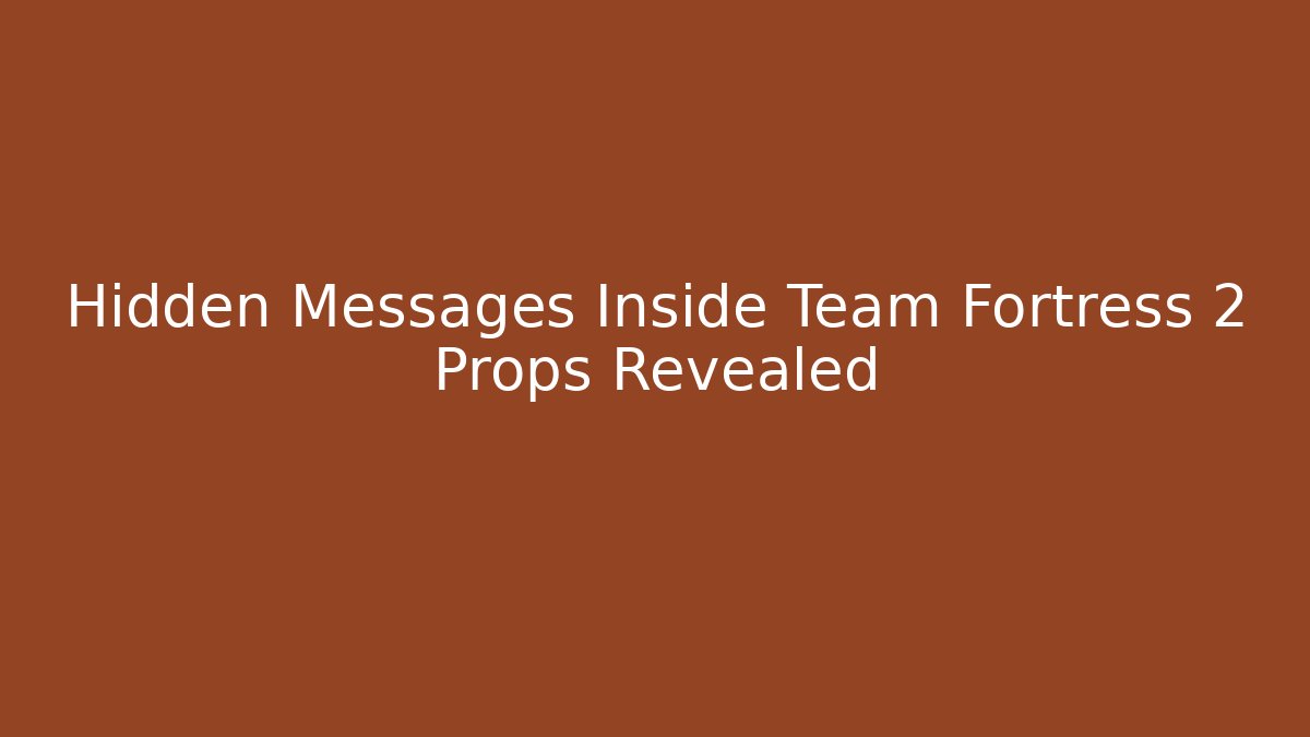 Hidden Messages Inside Team Fortress 2 Props Revealed