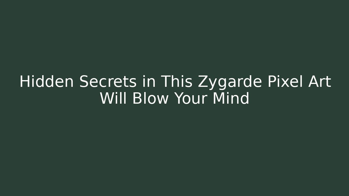 Hidden Secrets in This Zygarde Pixel Art Will Blow Your Mind