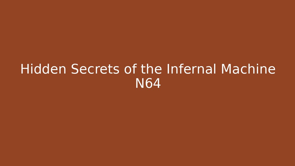 Hidden Secrets of the Infernal Machine N64