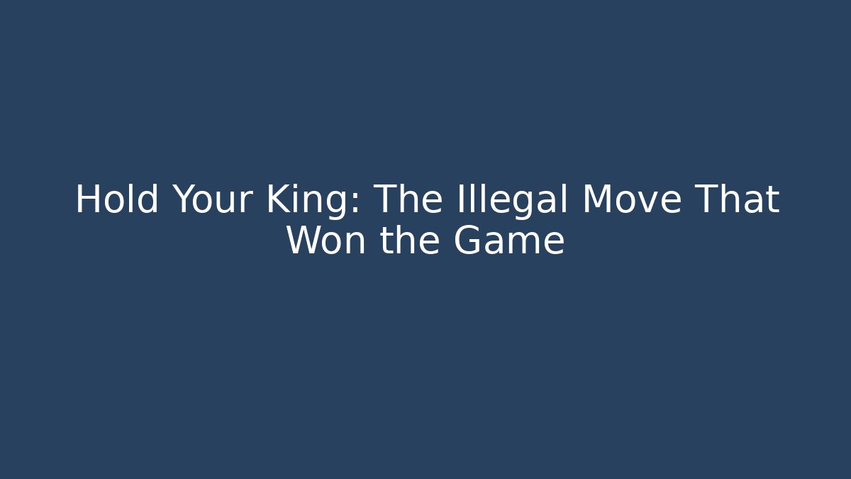 Hold Your King: The Illegal Move That Won the Game - Vintage E-Juice