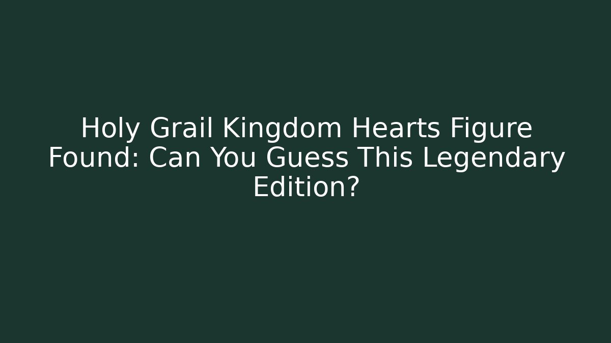 Holy Grail Kingdom Hearts Figure Found: Can You Guess This Legendary Edition?
