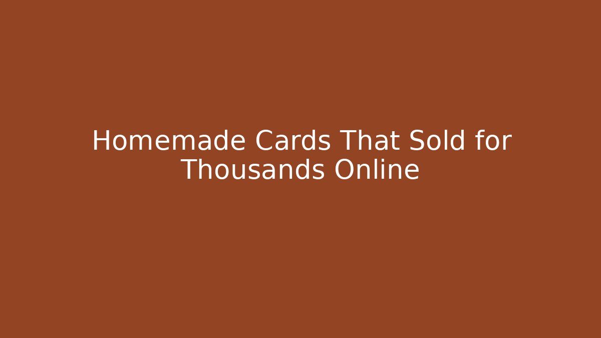Homemade Cards That Sold for Thousands Online