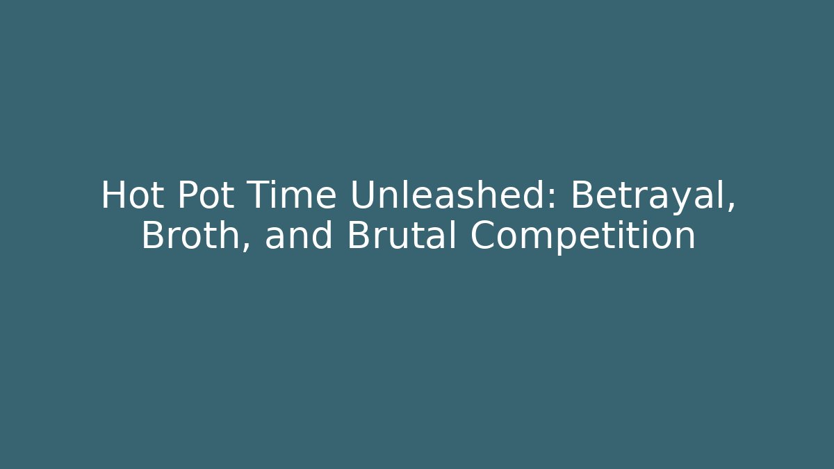 Hot Pot Time Unleashed: Betrayal, Broth, and Brutal Competition