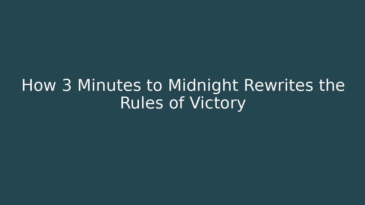 How 3 Minutes to Midnight Rewrites the Rules of Victory