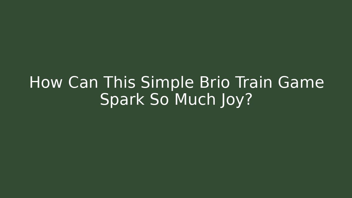 How Can This Simple Brio Train Game Spark So Much Joy?