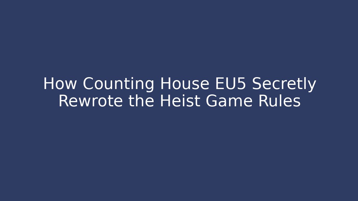 How Counting House EU5 Secretly Rewrote the Heist Game Rules