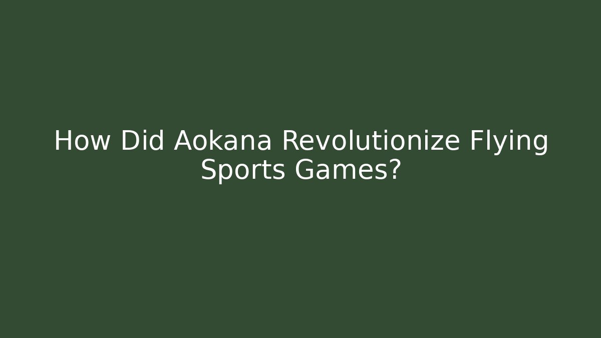 How Did Aokana Revolutionize Flying Sports Games?